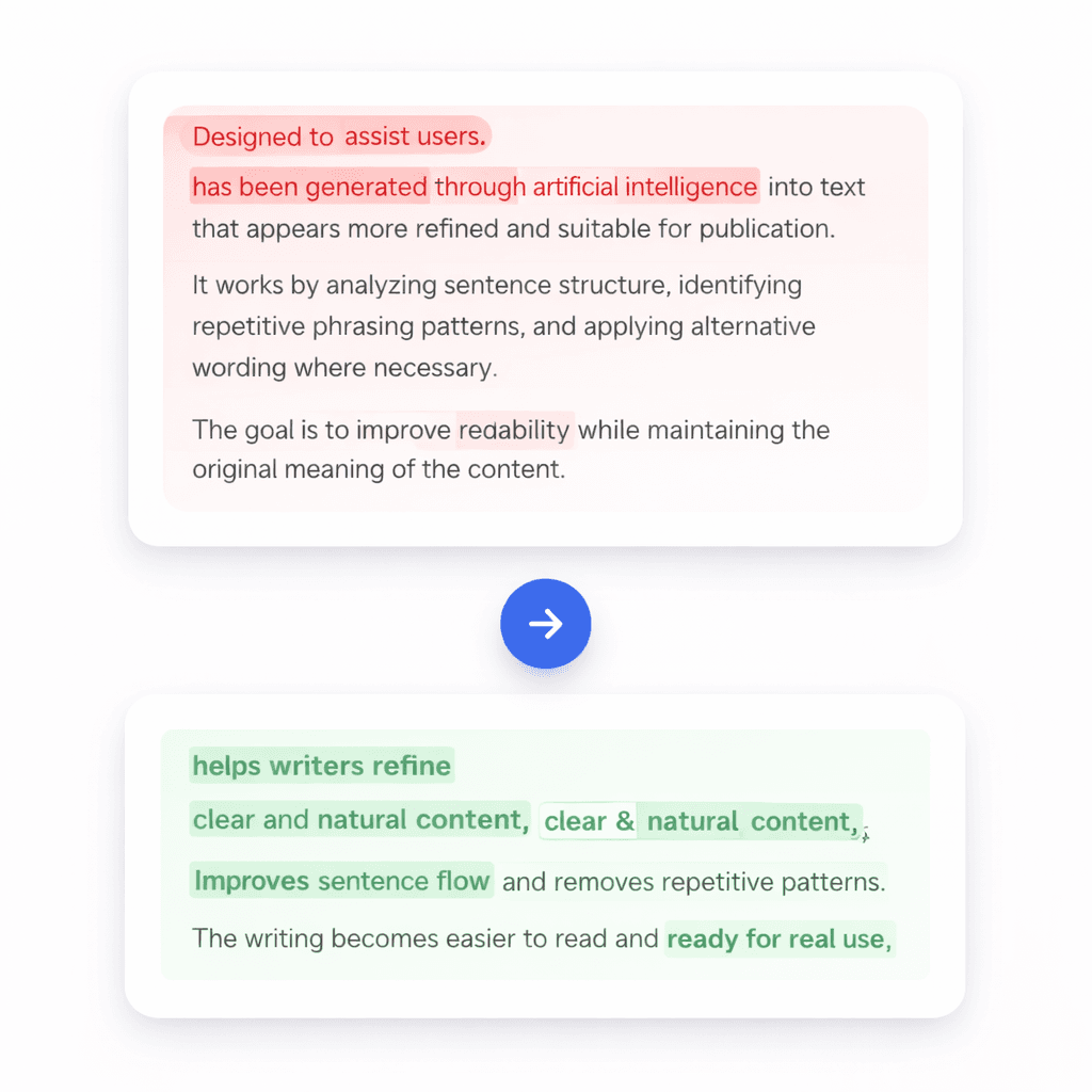 AI to human content transformation process